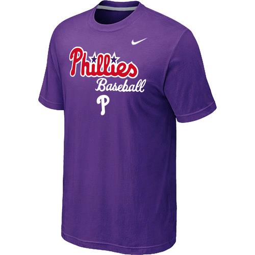 Nike MLB Philadelphia Phillies 2014 Home Practice T-Shirt - Purple Cheap
