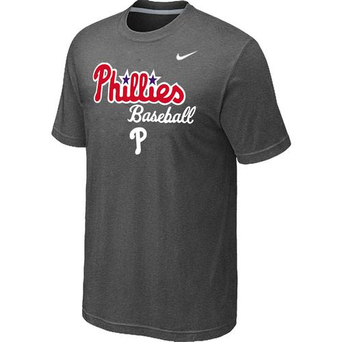Nike MLB Philadelphia Phillies 2014 Home Practice T-Shirt - Dark Grey Cheap