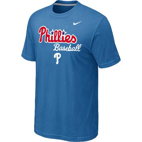 Nike MLB Philadelphia Phillies 2014 Home Practice T-Shirt - light Blue Cheap