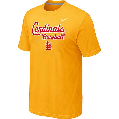 Nike MLB St.Louis Cardinals 2014 Home Practice T-Shirt - Yellow Cheap