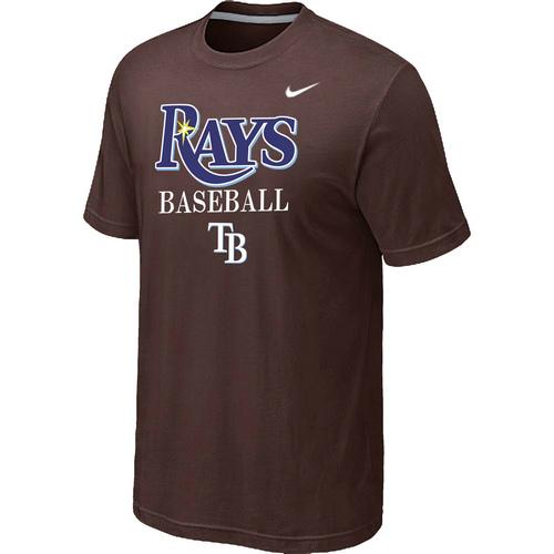 Nike MLB Tampa Bay Rays 2014 Home Practice T-Shirt - Brown Cheap