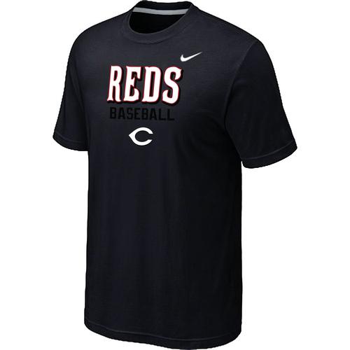 Nike MLB Cincinnati Reds 2014 Home Practice T-Shirt - Black Cheap