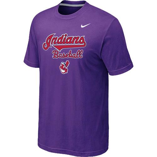 Nike MLB Cleveland Indians 2014 Home Practice T-Shirt - Purple Cheap
