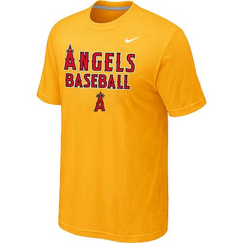Nike MLB Los Angeles Angels 2014 Home Practice T-Shirt - Yellow Cheap