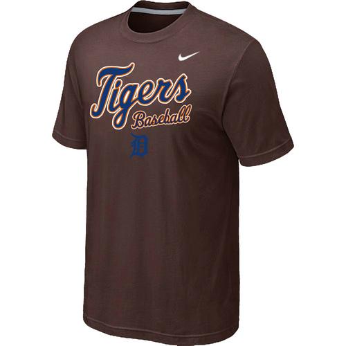 Nike MLB Detroit Tigers 2014 Home Practice T-Shirt - Brown Cheap