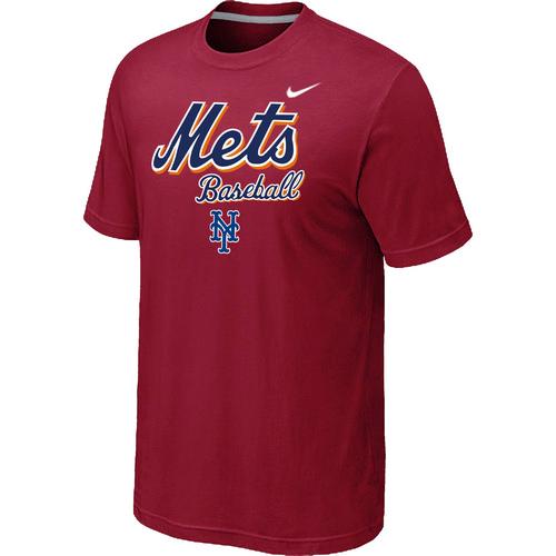 Nike MLB New York Mets 2014 Home Practice T-Shirt - Red Cheap