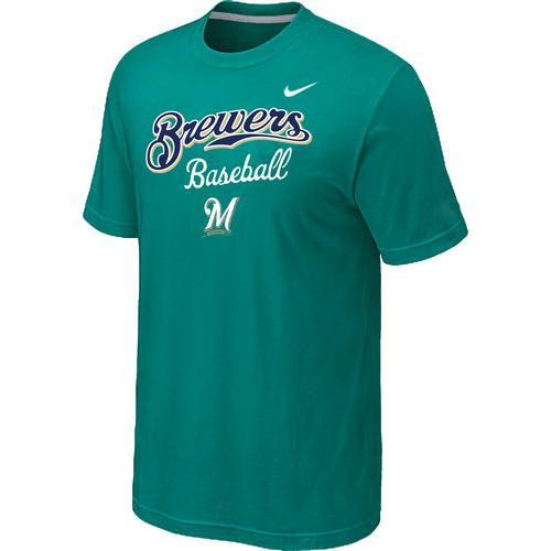 Nike MLB Milwaukee Brewers 2014 Home Practice T-Shirt - Green Cheap