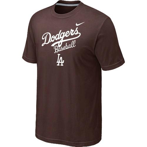 Nike MLB Los Angeles Dodgers 2014 Home Practice T-Shirt - Brown Cheap