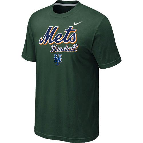 Nike MLB New York Mets 2014 Home Practice T-Shirt - Dark Green Cheap