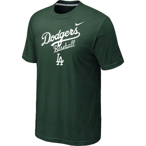 Nike MLB Los Angeles Dodgers 2014 Home Practice T-Shirt - Dark Green Cheap