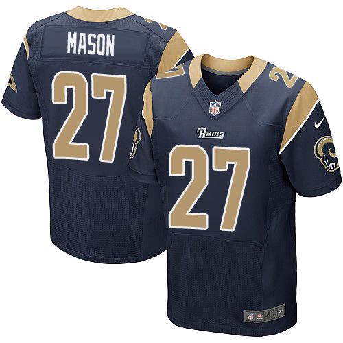 Nike St Louis Rams 27 Tre Mason Blue Elite NFL Jerseys Cheap