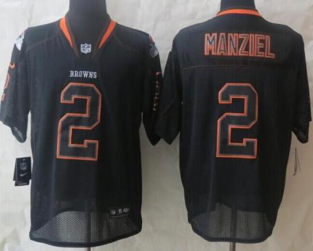 Nike Cleveland Browns #2 Johnny Manziel Lights Out Black Elite NFL Jersey Cheap