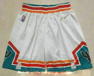 Men's San Antonio Spurs White 75th Anniversary Diamond 2021 Stitched Swingman Shorts