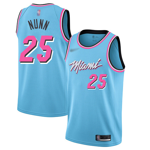 Men's Nike Miami Heat #25 Kendrick Nunn Blue NBA Swingman City Edition 2019 20 Jersey