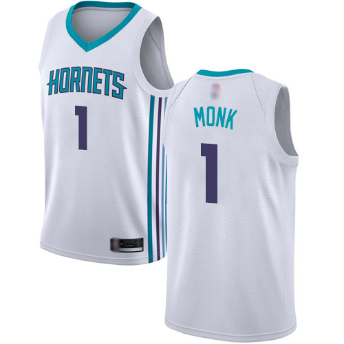 Men's Nike Charlotte Hornets #1 Malik Monk White NBA Jordan Swingman Association Edition Jersey