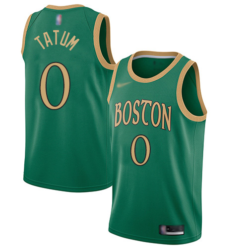 Men's Nike Boston Celtics #0 Jayson Tatum Green Basketball Swingman City Edition 2019 20 Jersey