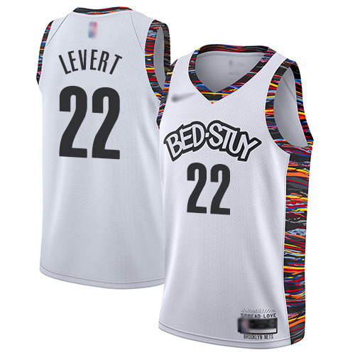 Men's Nike Brooklyn Nets #22 Caris LeVert White Basketball Swingman City Edition 2019 20 Jersey