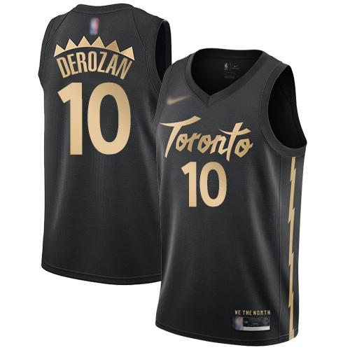 Men's Nike Toronto Raptors #10 DeMar DeRozan Black Basketball Swingman City Edition 2019 20 Jersey