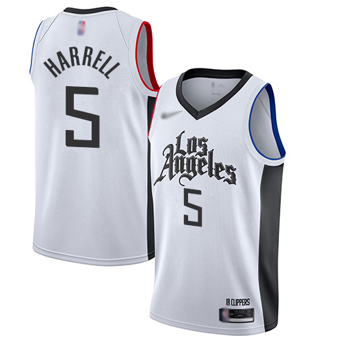 Men's Nike Los Angeles Clippers #5 Montrezl Harrell White Basketball Swingman City Edition 2019 20 Jersey