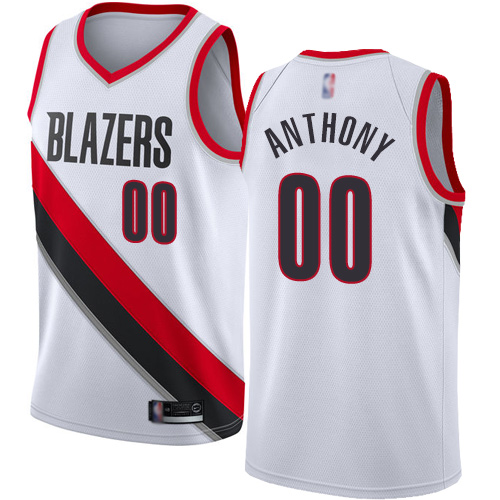 Men's Nike Portland Trail Blazers #00 Carmelo Anthony White NBA Swingman Association Edition Jersey