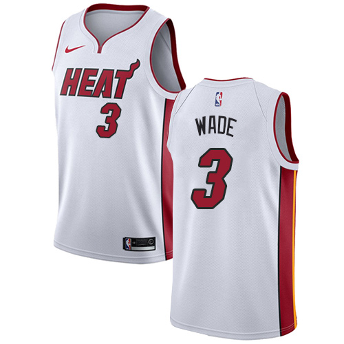 Nike Miami Heat #3 Dwyane Wade White NBA Swingman Association Edition Jersey