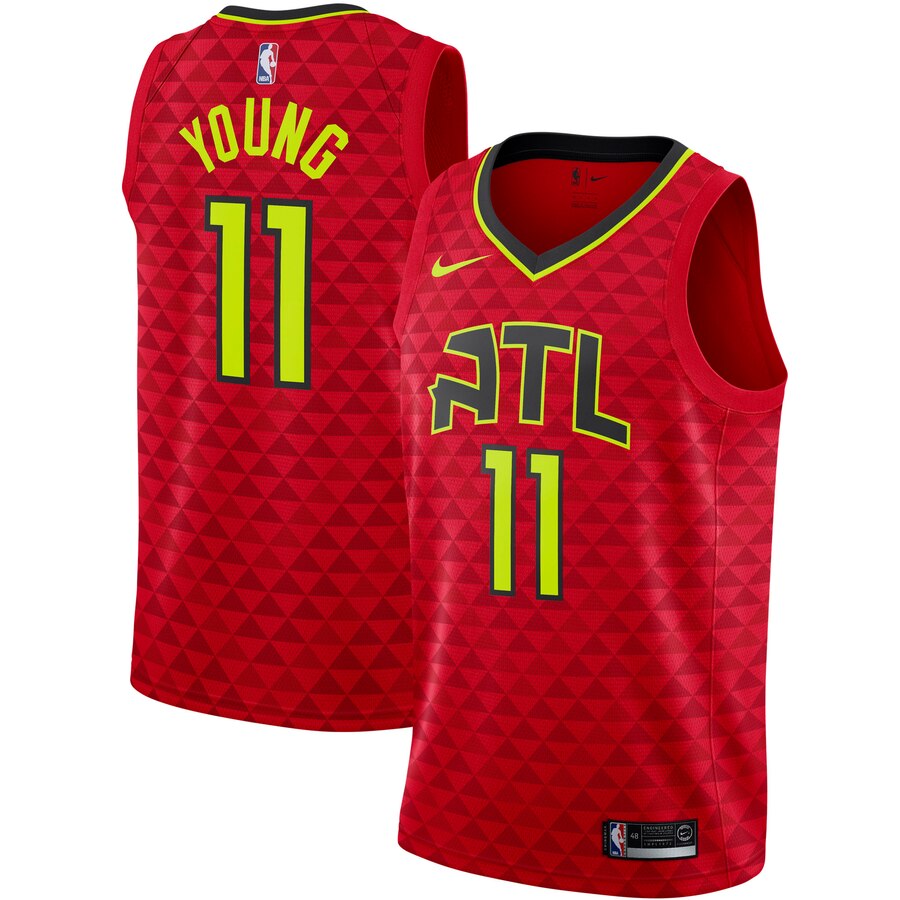 Men's Nike Atlanta Hawks #11 Trae Young Red NBA Swingman Icon Edition Jersey