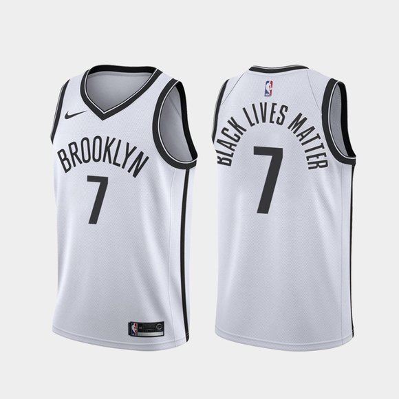 Brooklyn Nets #7 Kevin Durant BLM 2020 Jersey White