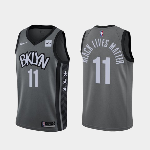 Brooklyn Nets #11 Kyrie Irving BLM 2020 Jersey Gray