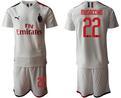 AC Milan #22 Musacchio Away Soccer Club Jersey