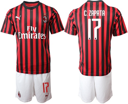 AC Milan #17 C.Zapata Home Soccer Club Jersey
