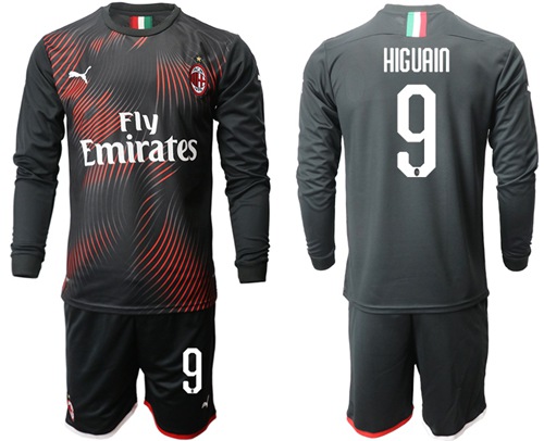 AC Milan #9 Higuain Third Long Sleeves Soccer Club Jersey