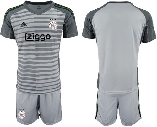 Ajax Blank Grey Goalkeeper Soccer Club Jersey