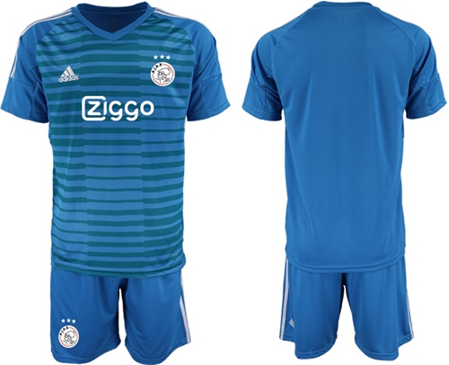 Ajax Blank Blue Goalkeeper Soccer Club Jersey