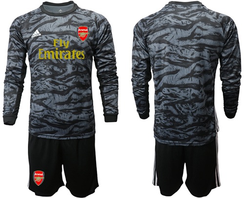 Arsenal Blank Black Long Sleeves Goalkeeper Soccer Club Jersey
