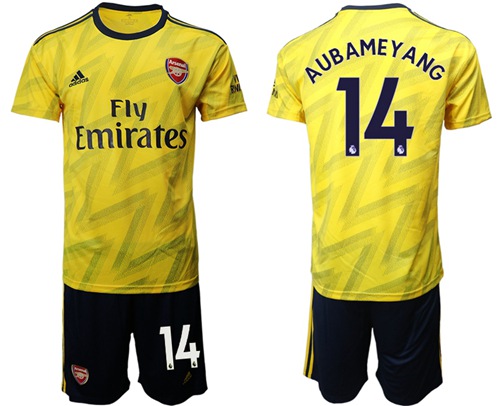 Arsenal #14 Aubameyang Away Soccer Club Jersey