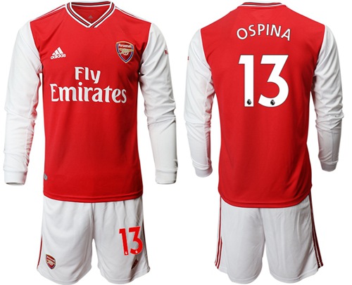 Arsenal #13 Ospina Red Home Long Sleeves Soccer Club Jersey
