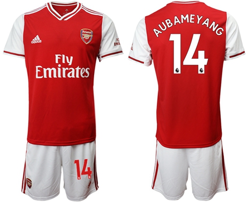 Arsenal #14 Aubameyang Home Soccer Club Jersey