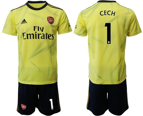 Arsenal #1 Cech Yellow Soccer Club Jersey