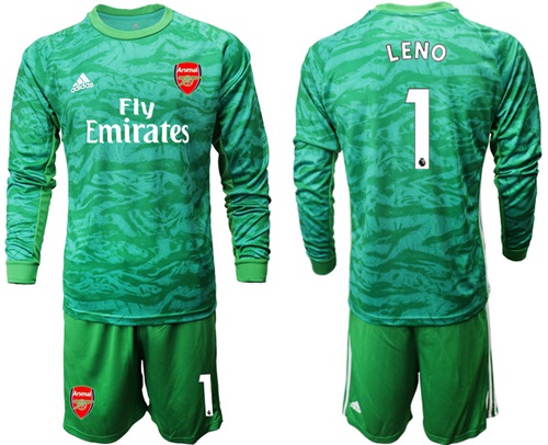 Arsenal #1 Leno Green Long Sleeves Goalkeeper Soccer Club Jersey