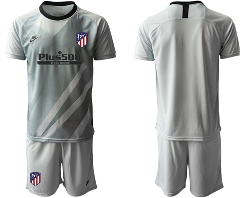 Atletico Madrid Blank Grey Goalkeeper Soccer Club Jersey