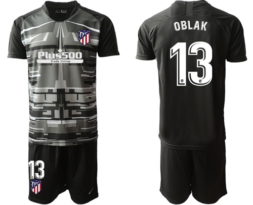 Atletico Madrid #13 Oblak Black Goalkeeper Soccer Club Jersey