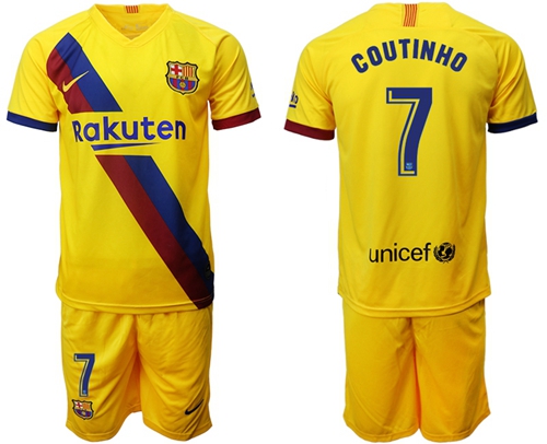 Barcelona #7 Coutinho Away Soccer Club Jersey