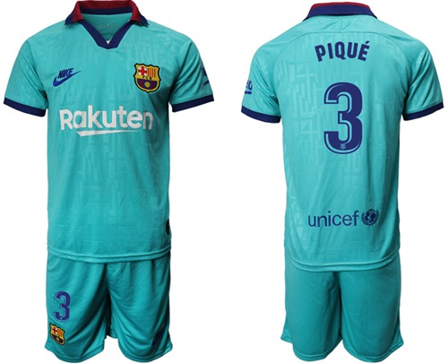 Barcelona #3 Pique Third Soccer Club Jersey