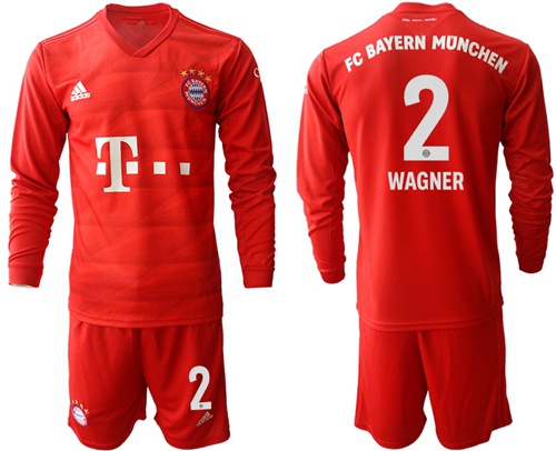 Bayern Munchen #2 Wagner Home Long Sleeves Soccer Club Jersey