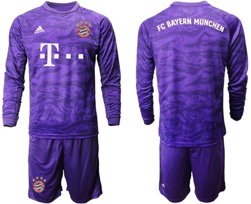 Bayern Munchen Blank Purple Goalkeeper Long Sleeves Soccer Club Jersey