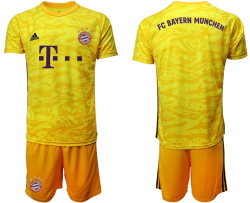 Bayern Munchen Blank Yellow Goalkeeper Soccer Club Jersey