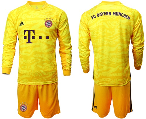Bayern Munchen Blank Yellow Goalkeeper Long Sleeves Soccer Club Jersey