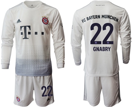 Bayern Munchen #22 Gnabry Away Long Sleeves Soccer Club Jersey