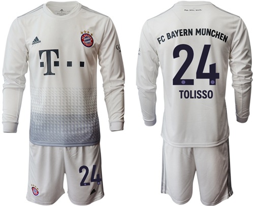 Bayern Munchen #24 Tolisso Away Long Sleeves Soccer Club Jersey