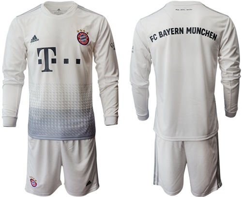 Bayern Munchen Blank Away Long Sleeves Soccer Club Jersey